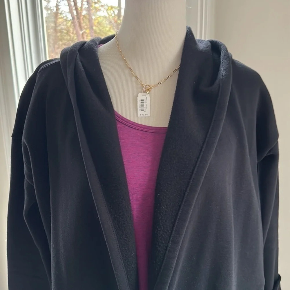 ATHLETA Fleece Hoody, Black, Size Small, Like New - Picture 2 of 8
